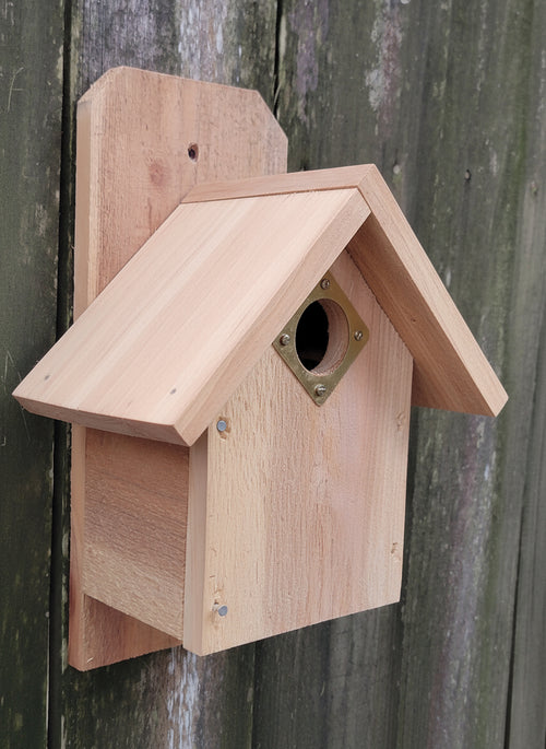 Cedar Bluebird House w/ Peaked roof