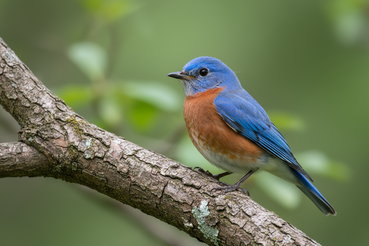 bluebird in a tree but realistic